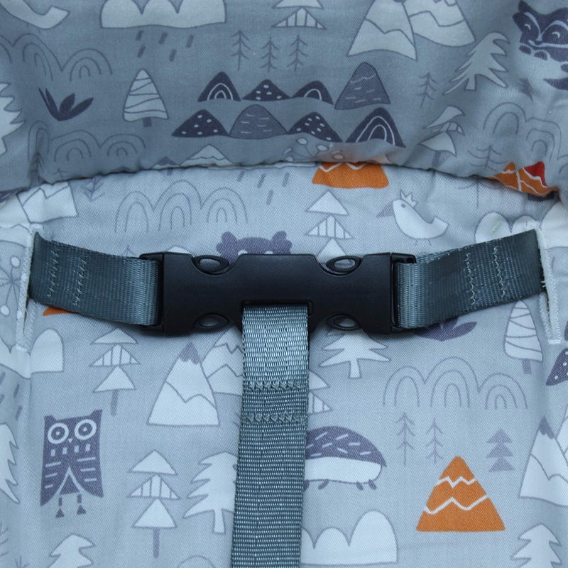 ZARPMA Cotton Seat Covers for IKEA Antilop Highchair, Padded, Forest Pattern Foldable Baby Highchair Cover for IKEA Child Chair Cushion (Grey Forest) - Image 5